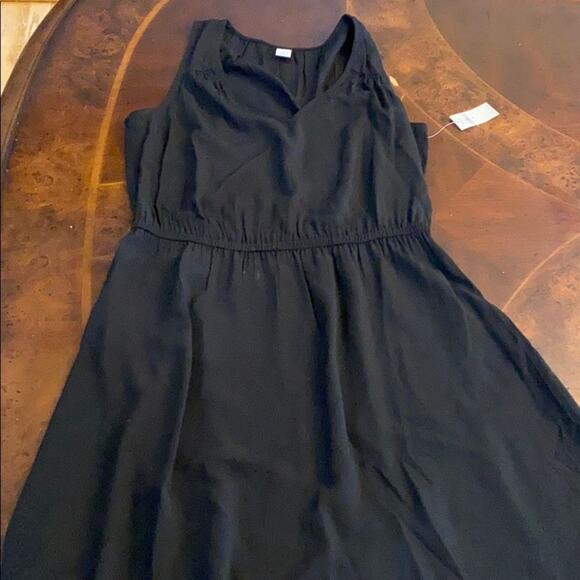 Old navy black midi dress with elastic waist NWT size Medium - Picture 1 of 5